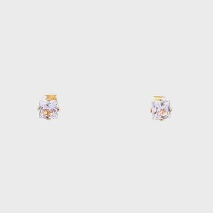 Sterling Silver Square Earrings - 6MM