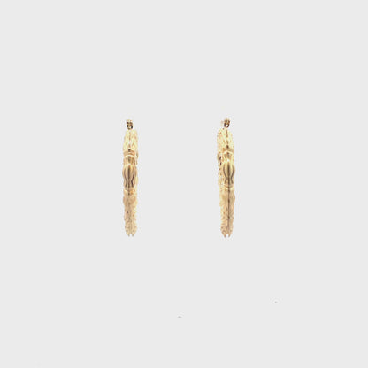 Bamboo Heart Gold Earrings - 03