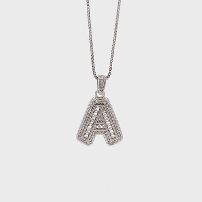 Fancy Diamond Necklace - Letter A